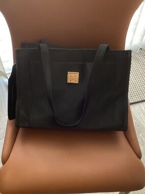 Givenchy Black parfum Tote with Gold Square Logo